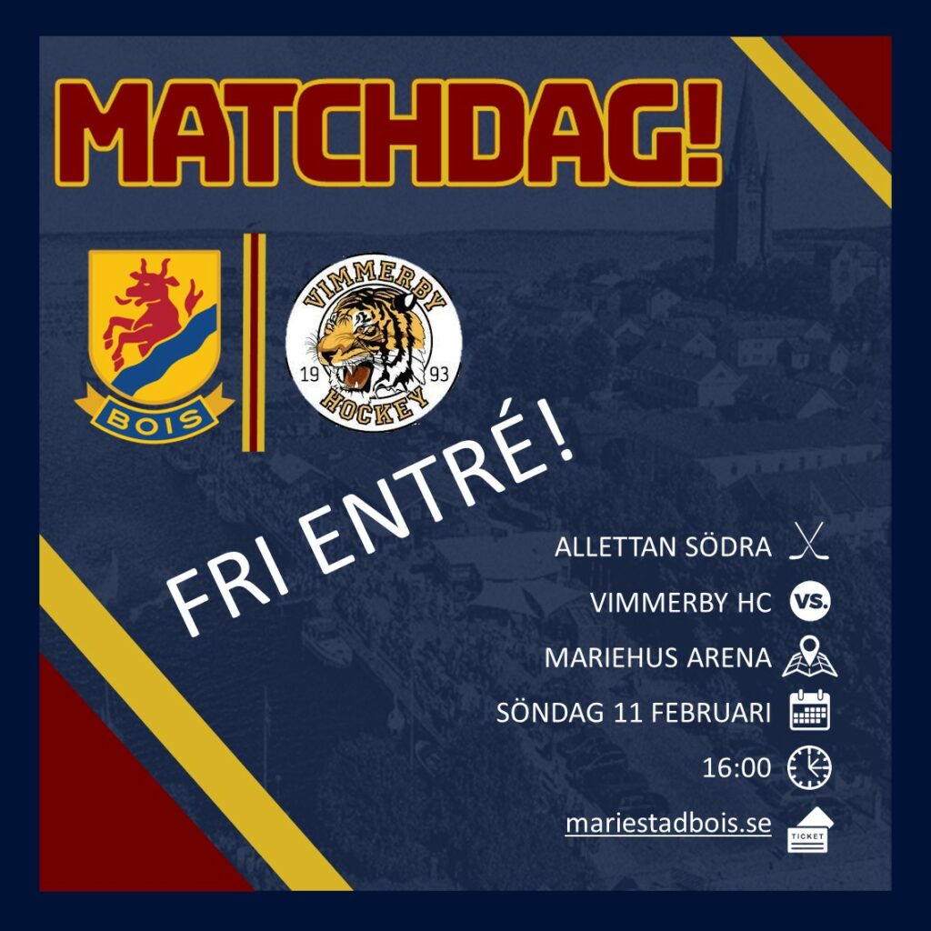 Matchdag BoIS-Vimmerby FRI ENTRÉ!!! - Hockeyettan.se